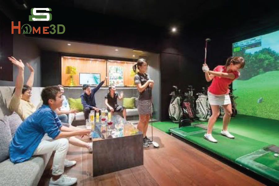 Phòng golf 3D cùng với gia đình