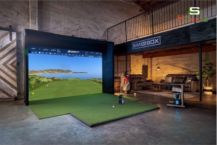 Chú khánh khách hàng tại shomes 3D golf lắp phòng golf 3D