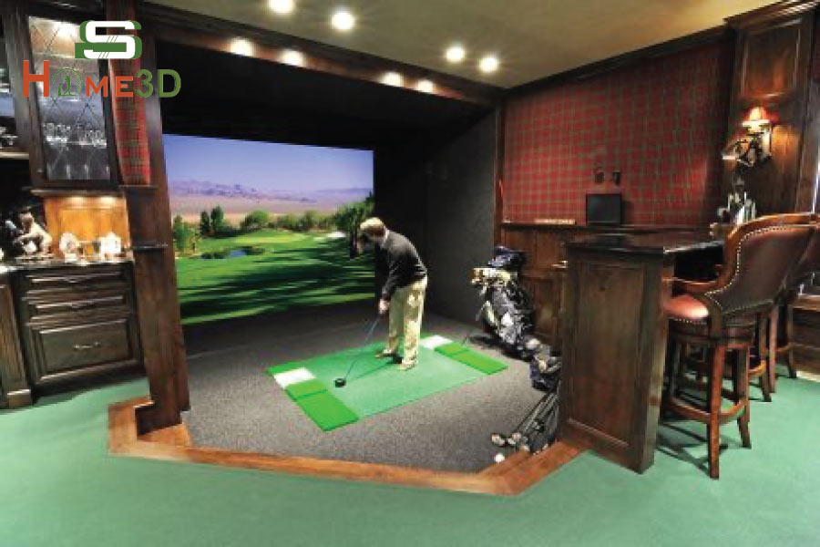 Khách hàng luyện tập nâng cao kỹ năng đánh golf 3D tại nhà